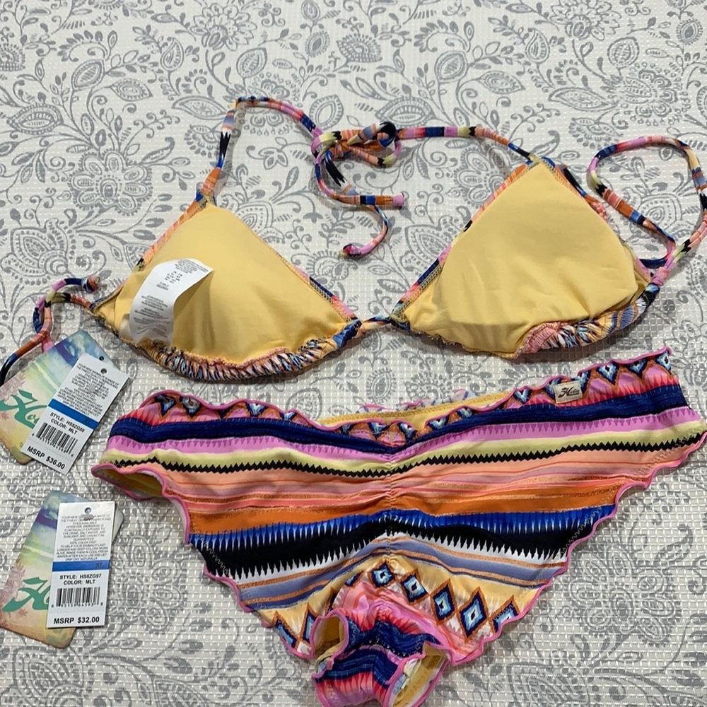 NWT Hobie Smock This Way Ruffle Bikini Set - Picture 5 of 6